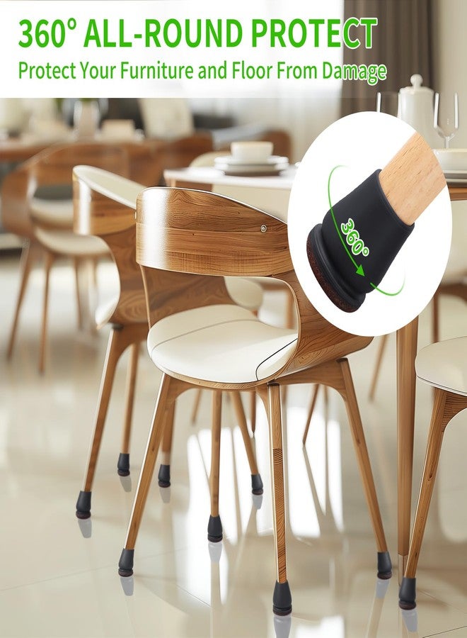 GAGUIUP 16PCS Extra Small Chair Leg Floor Protectors, Chair Leg Protector for Hardwood Floors, Metal Bar Stool Floor Protectors Chair Leg Caps, Round Felt Furniture Pads Chair Sliders(Black,Fit 0.55"-0.75") - Image 3
