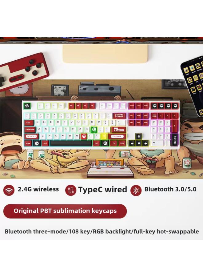 VUELO 08 Key Wireless Bluetooth Wired Three-mode Mechanical Keyboard Gaming E-sports Office Customized Shaft Seat Hot Plug Rgb - Image 1