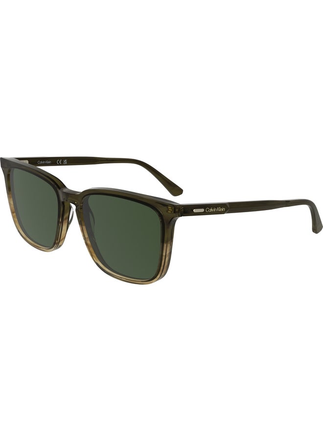 CALVIN KLEIN FULL RIM ACETATE MODIFIED RECTANGLE CALVIN KLEIN SUN CK25507S N 5417 (317) STRIPED KHAKI - Image 2