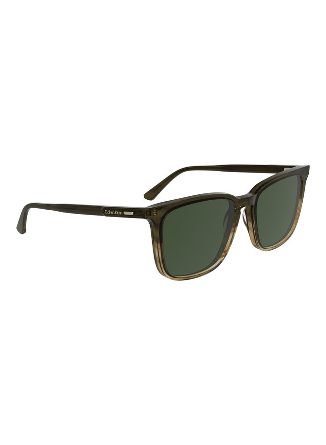CALVIN KLEIN FULL RIM ACETATE MODIFIED RECTANGLE CALVIN KLEIN SUN CK25507S N 5417 (317) STRIPED KHAKI - Image 1