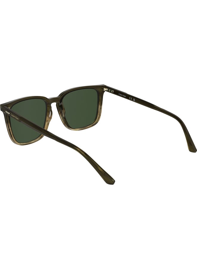 CALVIN KLEIN FULL RIM ACETATE MODIFIED RECTANGLE CALVIN KLEIN SUN CK25507S N 5417 (317) STRIPED KHAKI - Image 3