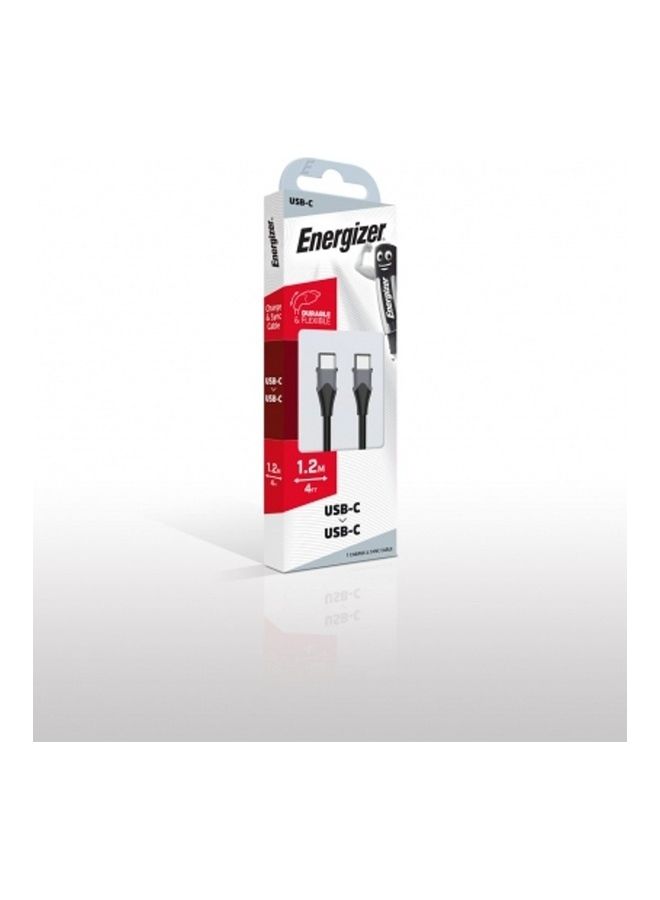Energizer Classic Two Toned Type-C To Type-C Charging Cable, 480 Mbps Data transfer Rate, 1.2M Black - Image 3