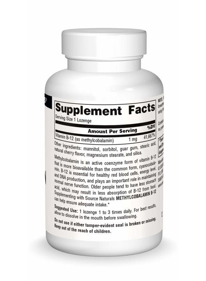 Source Naturals ب 12 60 قرص ميثيلكوبالامين - 60 حبة - Image 3