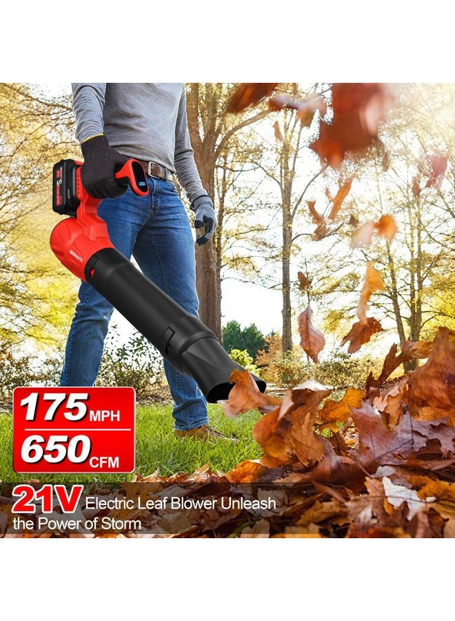 Denaztl Leaf Blower Cordless, 540CFM & 5 Speed Levels, Portable Electric Leaf Blower with 2 x 4.0Ah Battery, Fast Charger, LCD Display, Extension Tube for Lawn Care, Yard, Blowing Leaves, Dust, Snow - Image 5