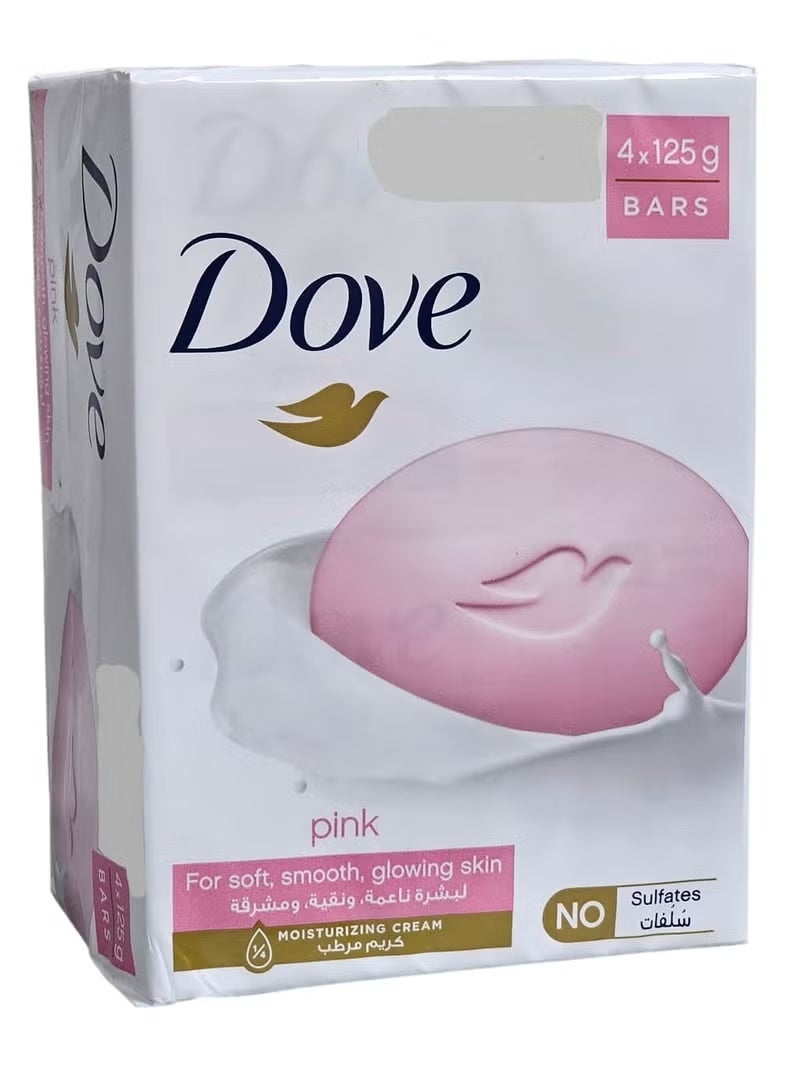 Dove Pink Soap 125g for soft, pure, and radiant skin. From 4 pieces.