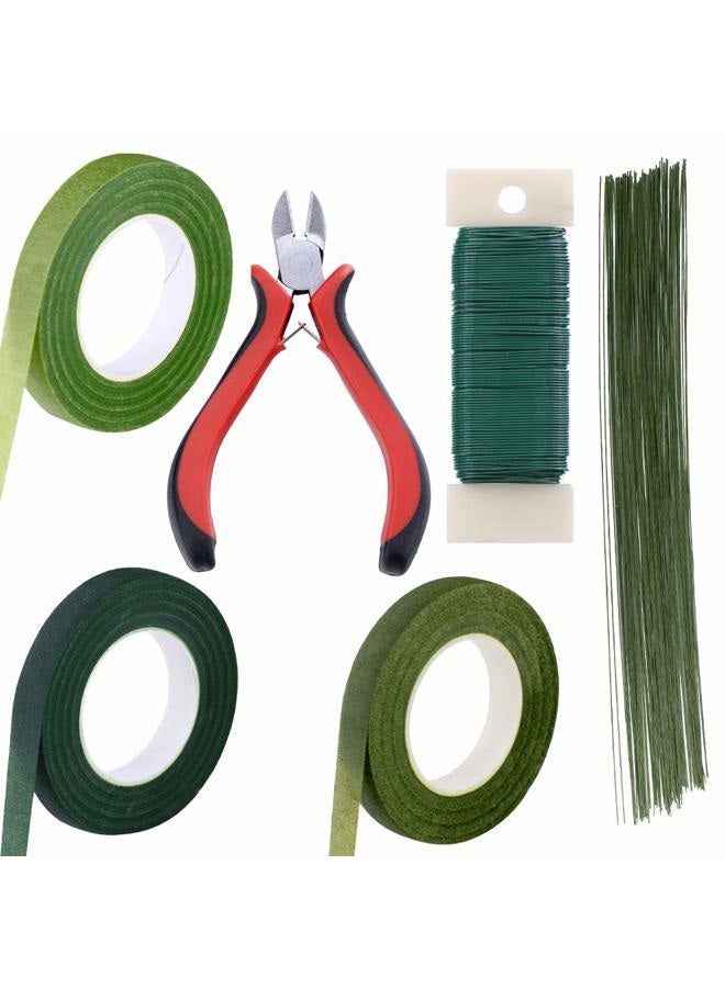 Supla Floral Arrangement Kit Floral Tools Wire Cutter Stem Wire Floral Wire 26 Gauge and 22 Gauge Wire Green Floral Tapes for Bouquet Stem Wrap Florist - Image 1