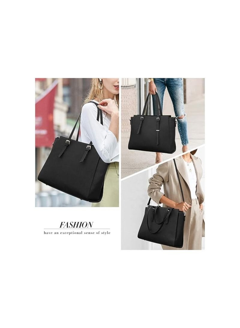 PARTNER - Laptop Bag for Women 15.6 Inch Laptop Tote Bag Leather Computer Office Work Bag - Image 1
