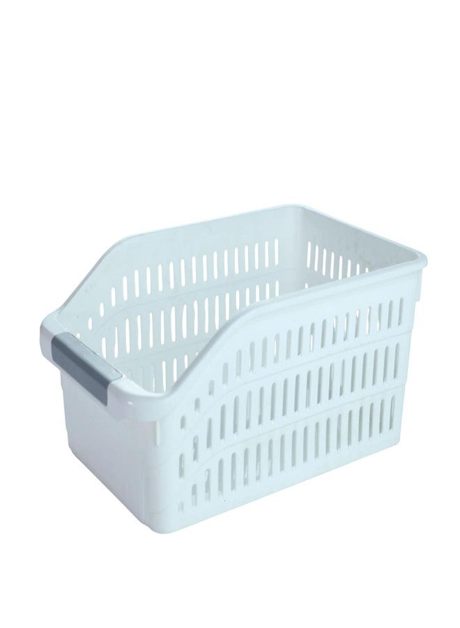 Storage Basket with Handle Multipurpose Organizer Bin for Kitchen, Bathroom & Office