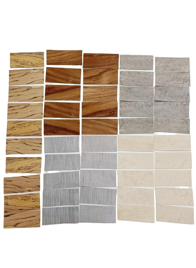 ebpsneer Unfinished Exotic Fingerboard Wood Veneer Sheet,1.5" x5.5",50 Pieces Without Paper 1/60" Thickness,Ideal for Fingerboard Wooden Boards Deck Mold Woodworking Woodcraft - Image 2