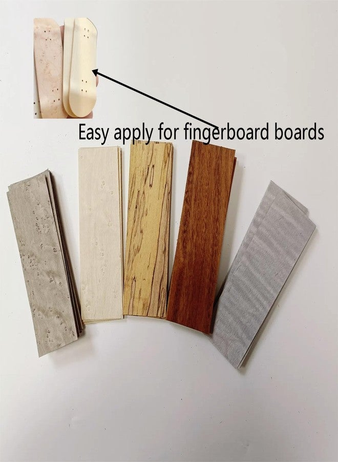 ebpsneer Unfinished Exotic Fingerboard Wood Veneer Sheet,1.5" x5.5",50 Pieces Without Paper 1/60" Thickness,Ideal for Fingerboard Wooden Boards Deck Mold Woodworking Woodcraft - Image 3