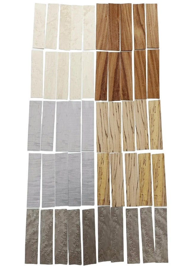 ebpsneer Unfinished Exotic Fingerboard Wood Veneer Sheet,1.5" x5.5",50 Pieces Without Paper 1/60" Thickness,Ideal for Fingerboard Wooden Boards Deck Mold Woodworking Woodcraft - Image 1