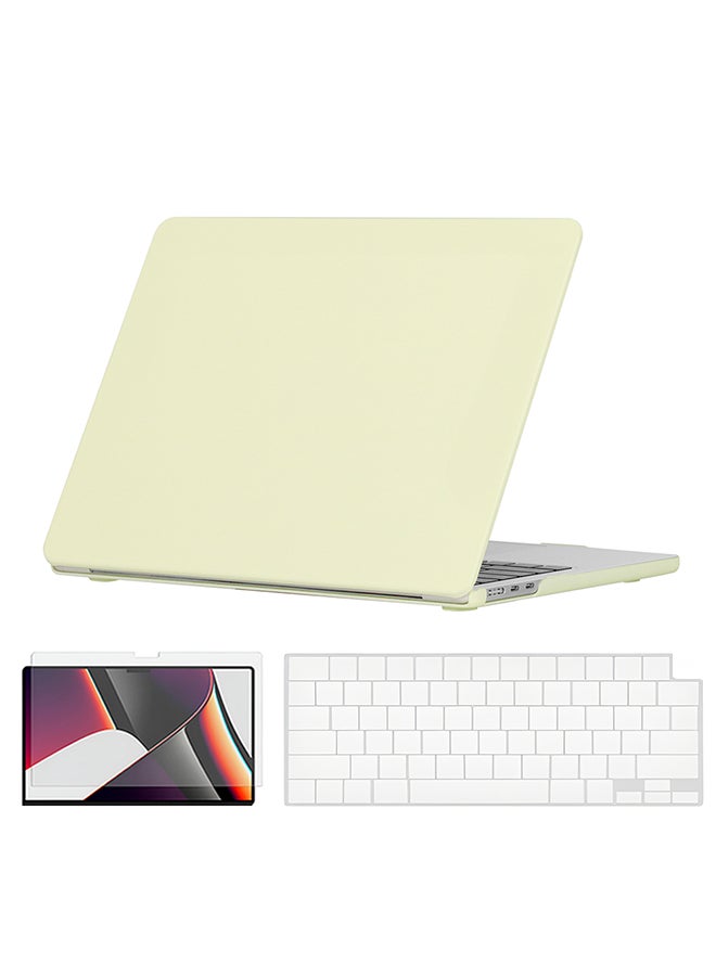 O Ozone Slim Candy Case Compatible with MacBook Air 15 inch (A2941) M2 2023, (A3114) M3 2024 Case with Keyboard Cover & Screen Protector, Cream Yellow