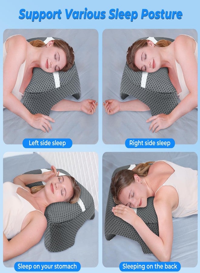 SAHEYER Side Sleeper Pillow with Arm Hole, Upgraded Memory Foam Shoulder Pillow for Neck Pain Relief, Adjustable Multi-Angle Arm Tunnels Support for Adults Pressure-Free Sleep (Grey) - Image 5