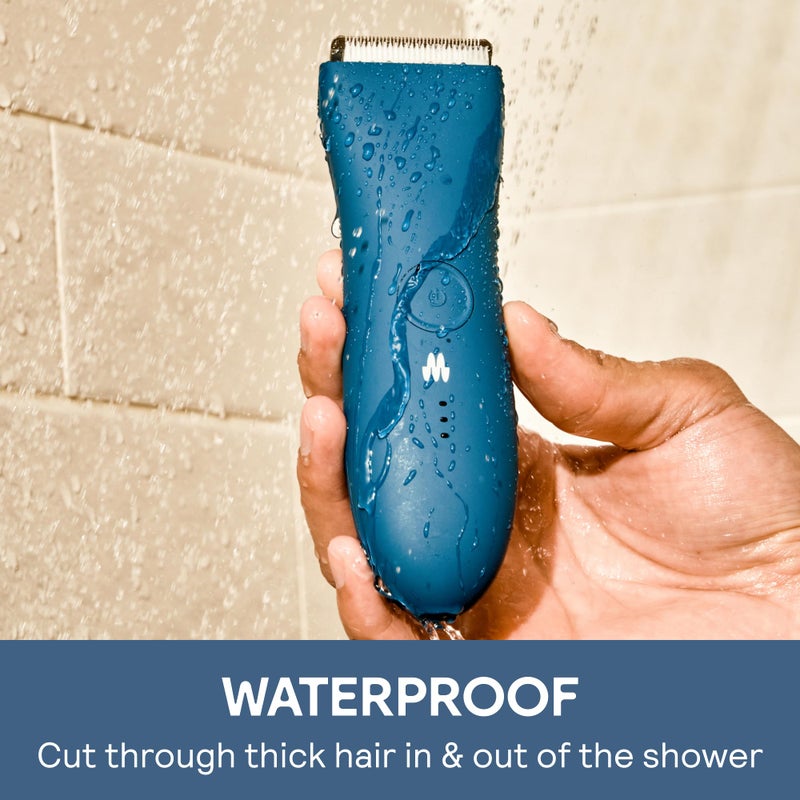 MERIDIAN The Trimmer Plus - Body Hair Trimmer & Waterproof Electric Shaver for Men and Women for Pubic Hair, Chest, Legs & Bikini Line, UBS-C Cable & Charging Dock Included, Ocean - Image 4