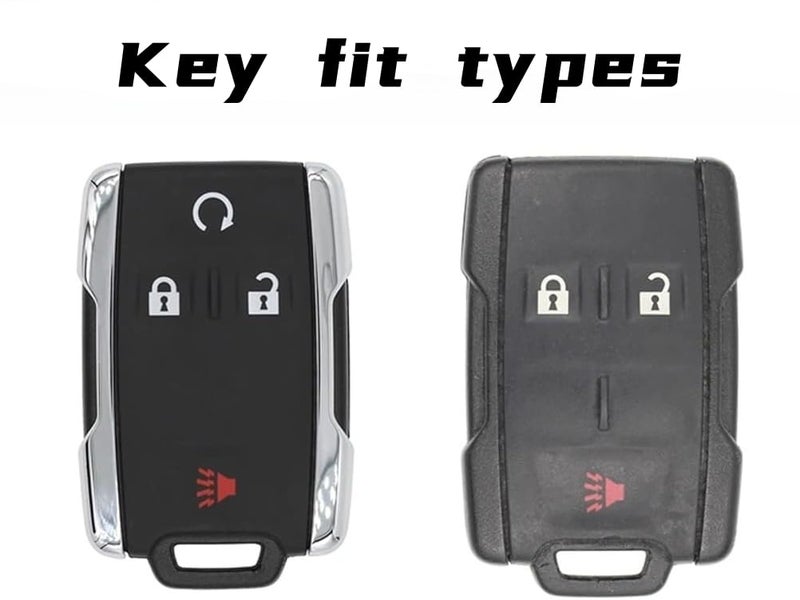 facaizhu Heavy Key Fob Cover Case Protector for GMC, Keychain, Accessories for GMC Chevy Colorado Silverado Suburban Tahoe Silverado (Type-A 4 Buttons) - Image 5