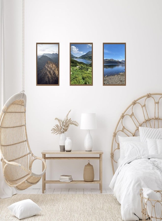 JCJMY إطار صور بني اللون من JCJMY مقاس 10×14 بوصة، مناسب للوحات الماسية الفنية مقاس 30×40 سم، متوفر بأشكال أفقية ورأسية للتعليق على الحائط، إطار صور جداري مقاس 10×14 بوصة مع زجاج شبكي مقاوم للكسر - Image 5