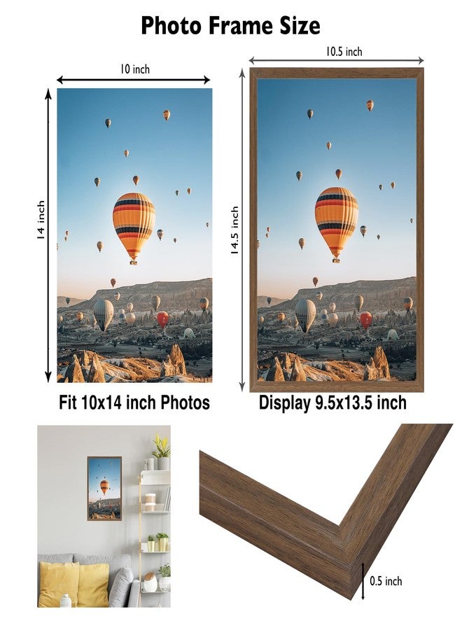 JCJMY إطار صور بني اللون من JCJMY مقاس 10×14 بوصة، مناسب للوحات الماسية الفنية مقاس 30×40 سم، متوفر بأشكال أفقية ورأسية للتعليق على الحائط، إطار صور جداري مقاس 10×14 بوصة مع زجاج شبكي مقاوم للكسر - Image 3