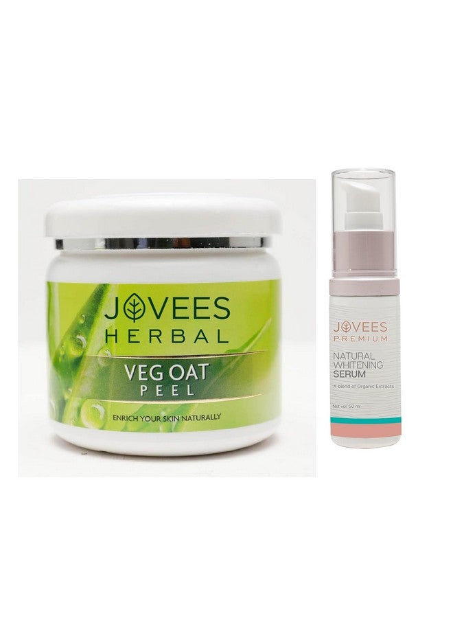 JOVEES HERBAL Jovees Premium Whitening Serum | Skin Brightening Serum Brightens, Nourishes, and Hydrates | Gives Even Skin Tone And Veg Oat Face Peel Removes Acne Pimple and Tanning 100g - Image 1