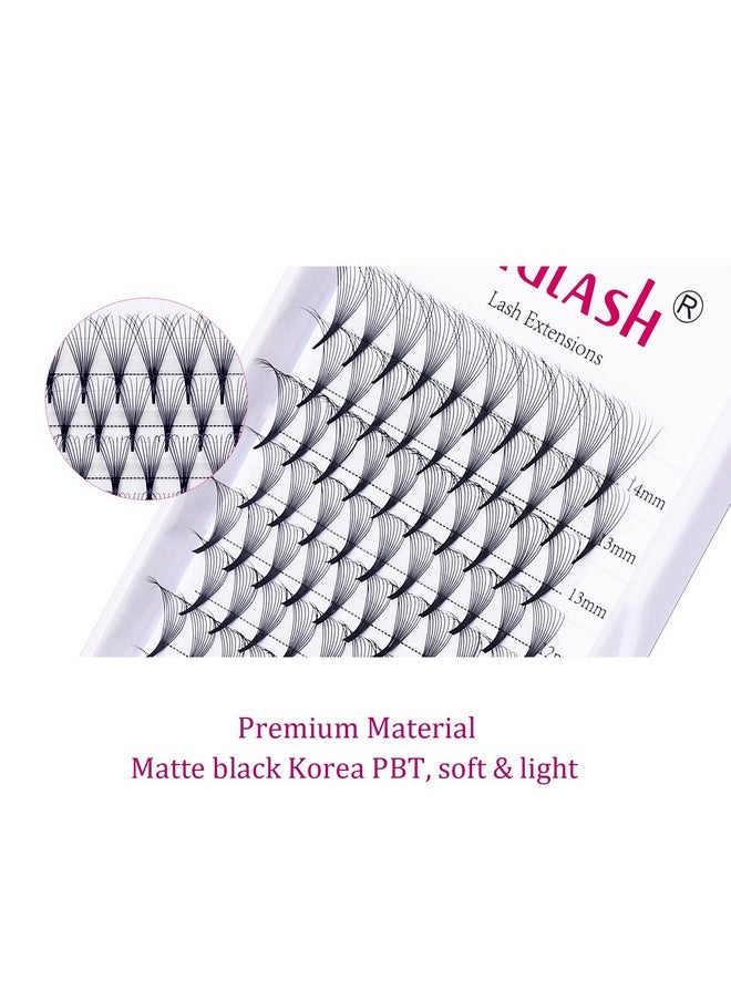 FADLASH - Lash Extension 10D 0.07 Premade Fans Eyelash Extensions D Curl Mix Tray Volume Short Stem (10D-0.07-D, 8-14mm Mix) - Image 1
