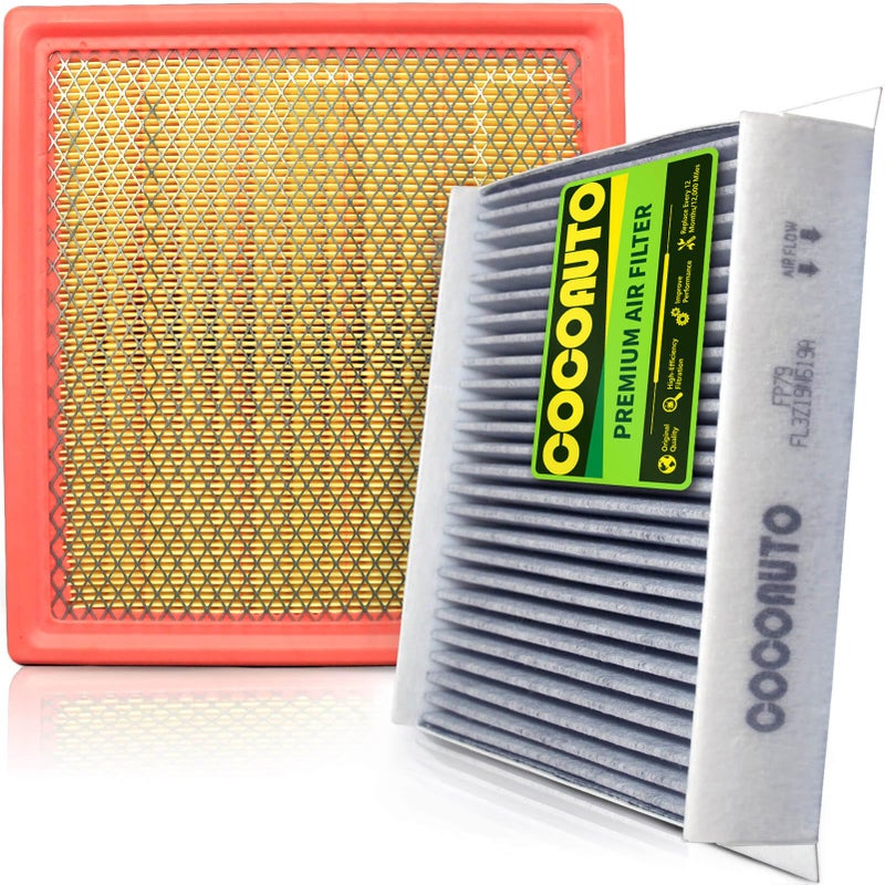 COCOAUTO Engine Cabin Air Filter Set for Ford F15020152025 27L 30L 33L 35L 50L Ford Expedition Lincoln Navigator20182024 selected models Replace FL3Z19N619A FP79 FA1883
