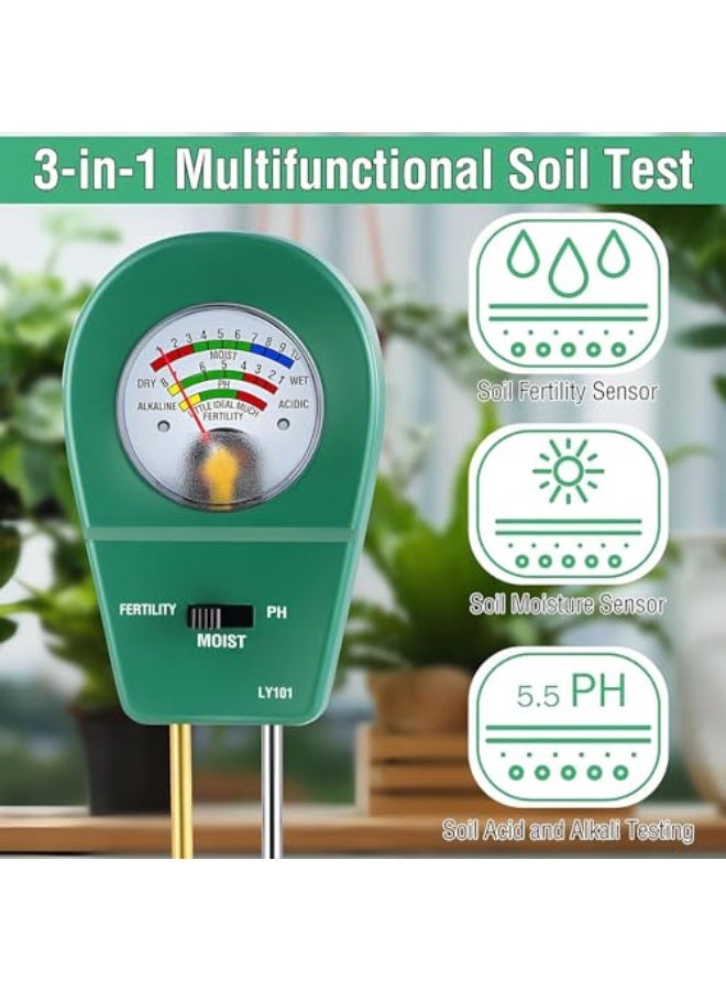 Generic SICHER Soil Quality Meter, 3-In-1 Soil Test Kit, Soil Moisture Meter/Soil pH Meter/Fertility Soil Tester, No Batteries Soil Quality Monitor for Garden, Lawn, Farm, Plants, Indoor and Outdoor  - Image 2