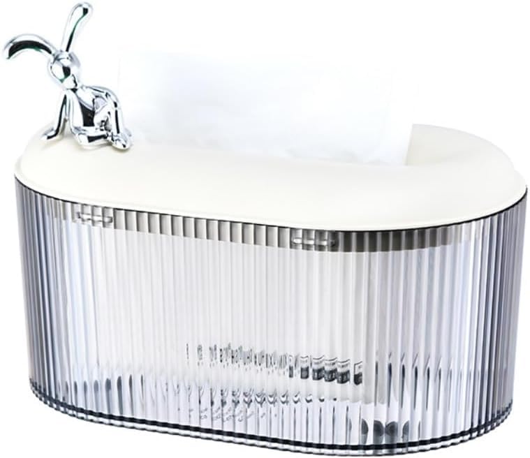 RELEMTRA RELEMTRA Multifunctional Transparent Dressing Table Tissue Box Holder Organizer Storage Box Jewelry Boxes Makeup Organizer Cosmetic Storage Box - Image 1