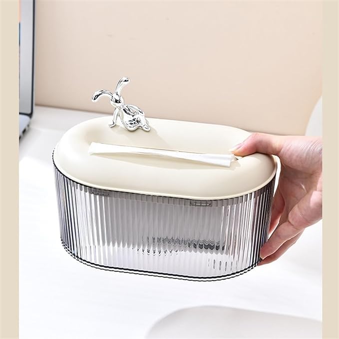 RELEMTRA RELEMTRA Multifunctional Transparent Dressing Table Tissue Box Holder Organizer Storage Box Jewelry Boxes Makeup Organizer Cosmetic Storage Box - Image 5