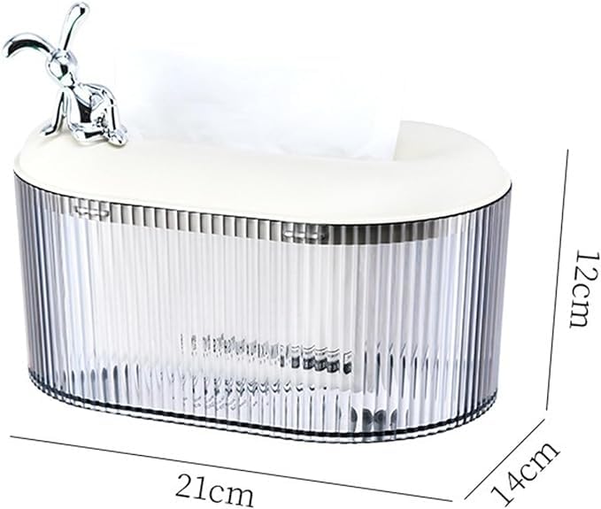 RELEMTRA RELEMTRA Multifunctional Transparent Dressing Table Tissue Box Holder Organizer Storage Box Jewelry Boxes Makeup Organizer Cosmetic Storage Box - Image 4