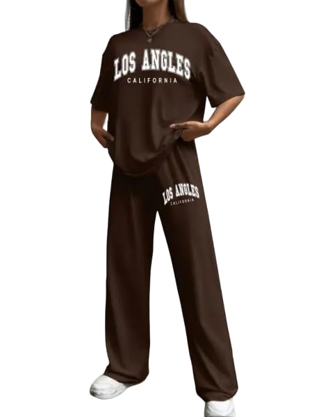 My Swag Women's Half Sleeve Co-Ords Set Printed Loose Fit T-Shirt & Trouser Summer Cord Set 2 Piece Streetwear for Women & Girls - Image 1