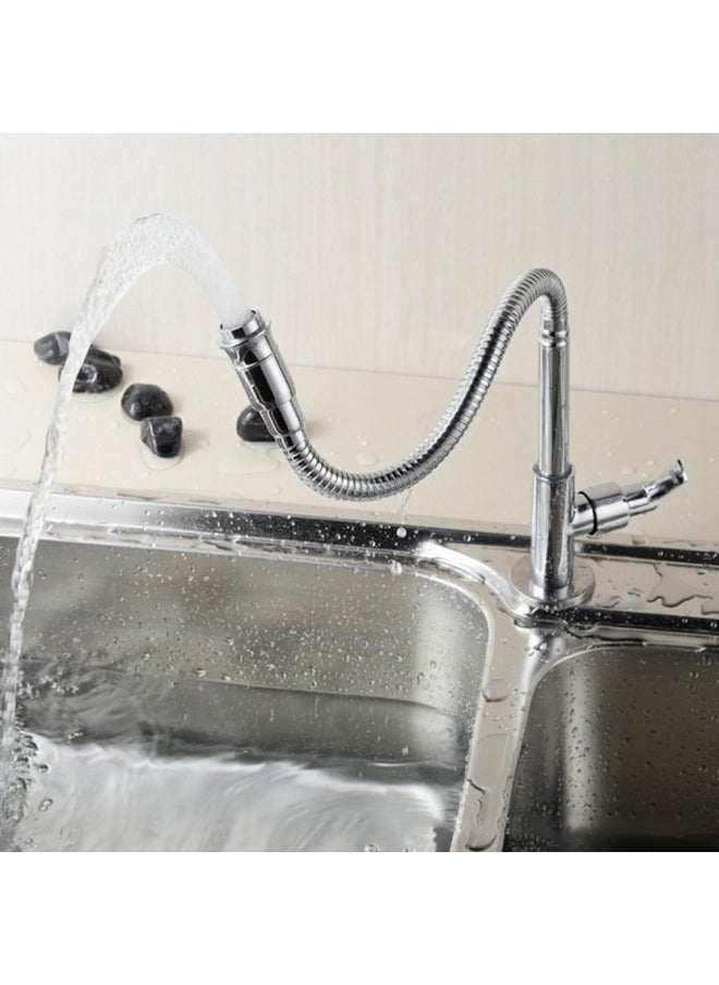 Inchant - Single Lever Flexible Pull Out Kitchen Water Tap Sink Faucet Single-Tube Cold Water Basin Taps Vanity Vessel Faucets Deck Mount Chrome Finish - Image 1