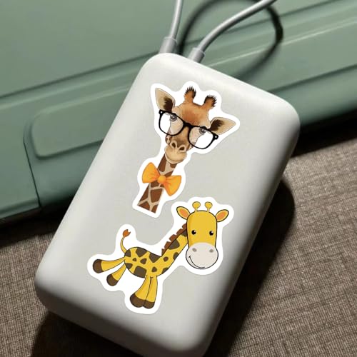 YOKSAS 50 PCS Cute Cartoon Giraffe Stickers - Waterproof Vinyl Fun Animal Decals for Room Decor, Scrapbooking, Laptop, Water Bottle, Stationery Decoration - Image 5