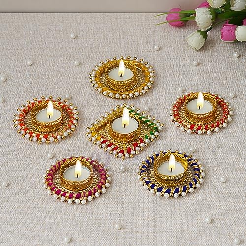 Discount ARA Tealight Holder/Recycled Material Rangoli Tealight Holder for Home & Office Decoration/Festival Decoration Items - Image 1