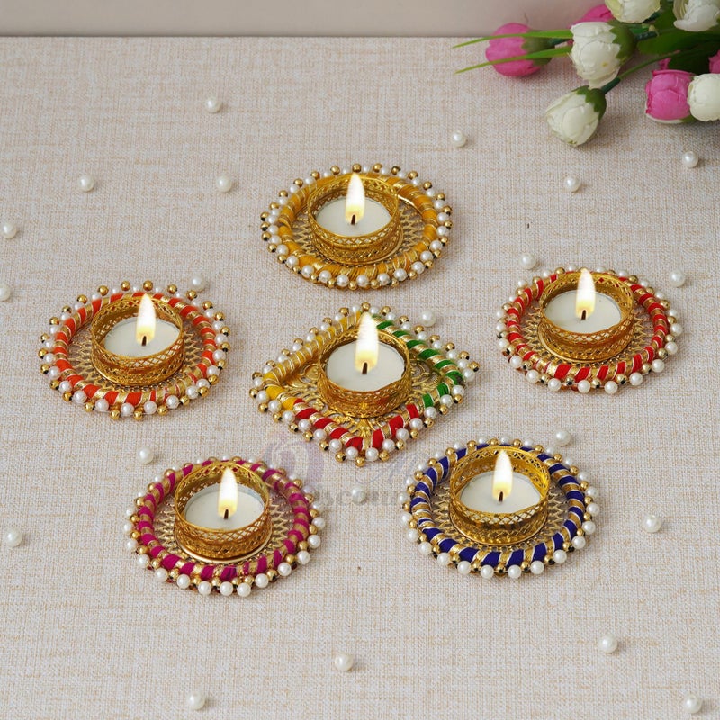Discount ARA Tealight Holder/Recycled Material Rangoli Tealight Holder for Home & Office Decoration/Festival Decoration Items - Image 5