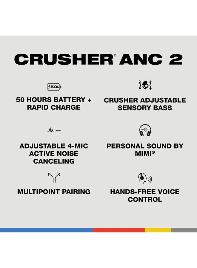 Skullcandy Crusher ANC 2 Over-Ear Noise Cancelling Wireless Headphones with Sensory Bass, 50 Hr Battery, Skull-iQ, Alexa Enabled, Microphone, Works with Bluetooth Devices - Primer Tan - Image 4