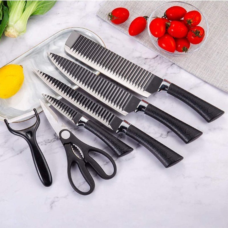 Florisca 6 Pieces Professional Kitchen Knife Set High Carbon Stainless Steel Knives with Ergonomic NonSlip Handle FoodSafe Dishwasher Safe Set of 6 - Image 1