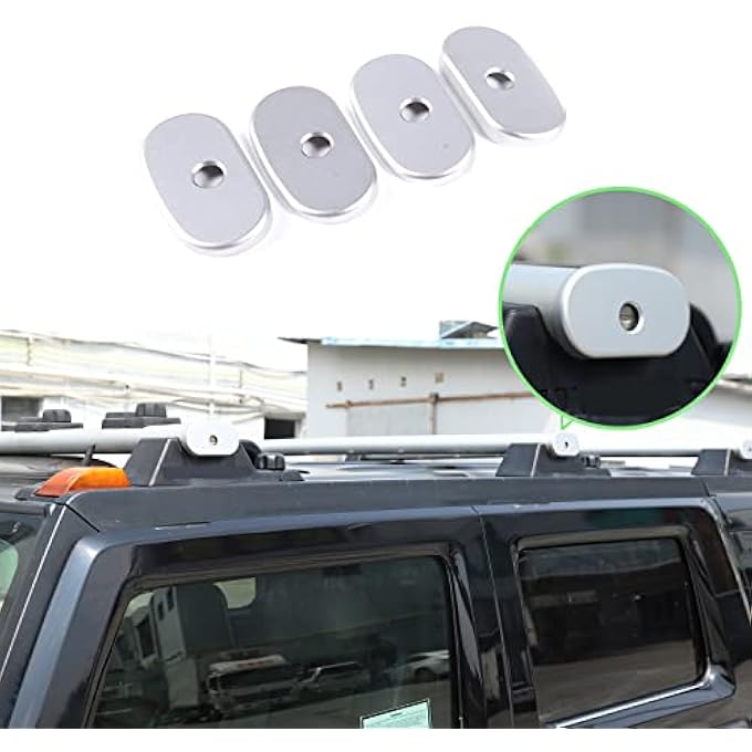 rayihni Fit for Hummer H2 2003-2009 Aluminum Alloy Roof Racks Cross Bars Keyhole Cover,Roof Rack Cross Bars Keyed Locks Panel Trim Cover - Image 2