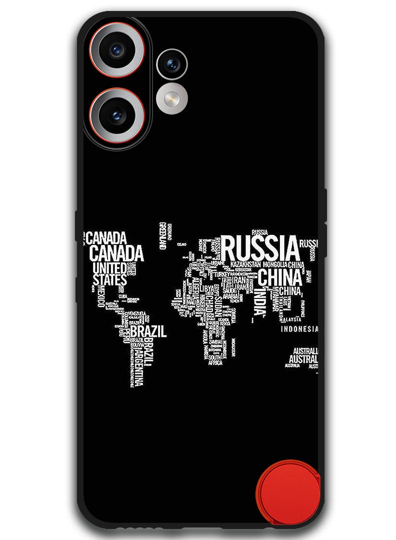 Theodor Case Compatible with Nothing CMF Phone 2 Pro 6.77 Inch Protection Shockproof Bumper Cover Written World Map - Image 1