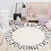 HEBE 4ft Round Kids ABC Rug Alphabet Nursery Rug for Bedroom Playroom Non Slip Educational Playmat Round Circle Carpet - Image 2