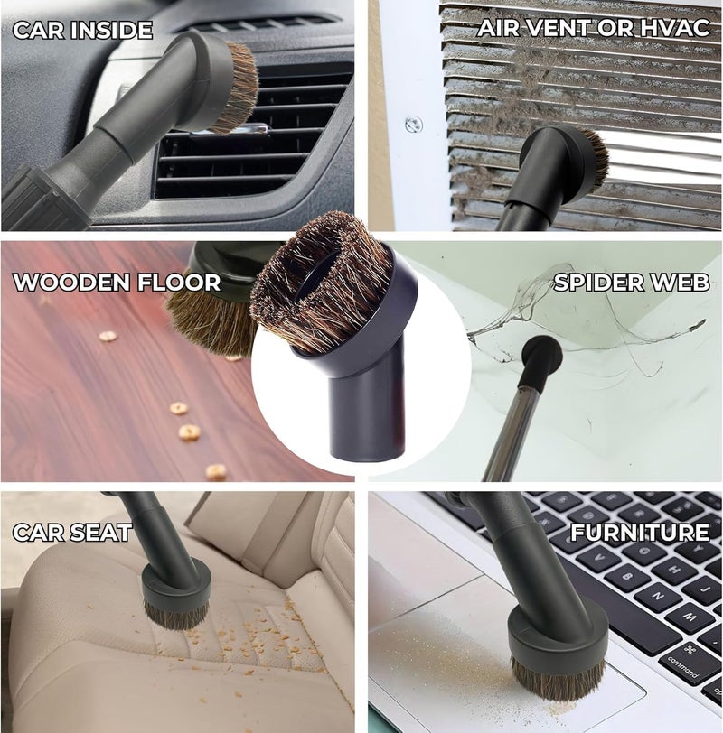 VACEXT Replacement Vacuum Attachments & Brushes plus Universal Adapter Kit Compatible with Shop Vacs 2-1/4'' 1-7/8'' 1-3/8'' 1-1/4 Inch- Flexible Vacuum Crevice Attachment Tool for Shop Vac Accessories - Image 5