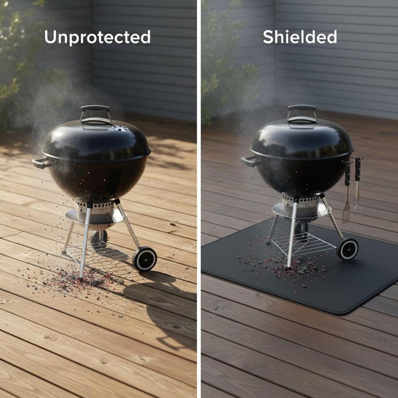 Fire Pit Mat, BBQ Grill Mat, 35.8 X 48 in, Flame Retardant Pad with High Temperature Resistance, Protects Patios & Decks, Fire Resistant Under Grill Mat - Image 2