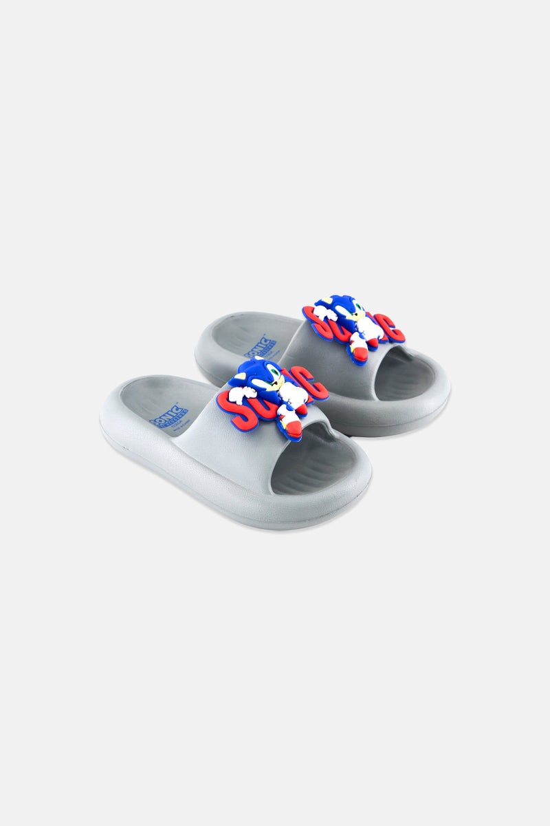 SONIC Toddlers Boy Super Sonic Slip On Slippers, Grey  - Image 1
