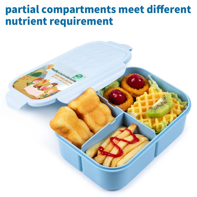 MISS BIG Bento Box Bento Box Adult Lunch Box Ideal Leak Proof Lunch Containers No BPAs and No Chemical Dyes Bento Lunch Box Dishwasher and Microwave Safe Lunch Containers for Adults(1900ml Blue) - Image 2