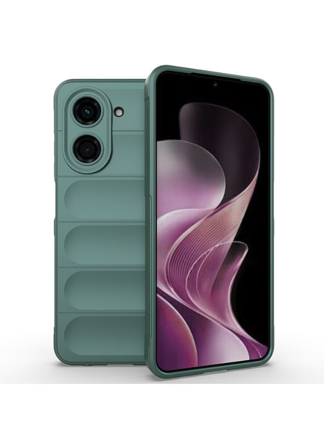 Phantom Shield Silicone Case with Anti-Scratch Soft Microfiber Lining, High Resilience Rubber Full Body Shockproof Cover Compatible with Xiaomi Redmi A5 (Dark Green) - Image 1