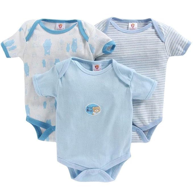 EIO Newborn Baby Cotton Romper Sleepsuit | Half Sleeve Jumpsuit Bodysuit for Boys & Girls | Soft Breathable Baby Clothes Combo Pack - Image 1