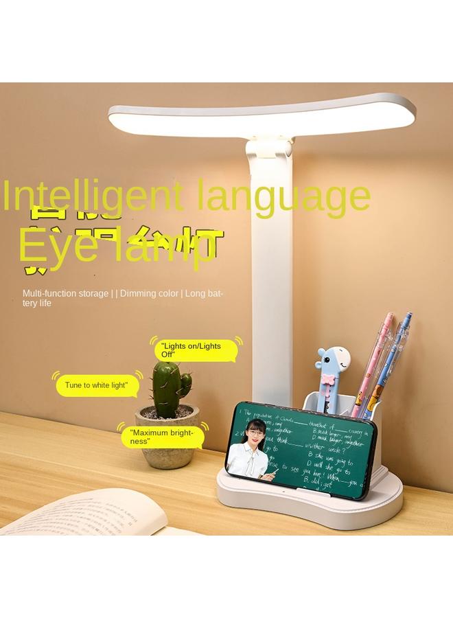 Bluejw Artificial Intelligence Voice Desk Lamp LED Dimming Folding Charging And Insertion Dual-purpose Reading Voice-activated Bedside Desk Lamp For Students And Children - Image 2