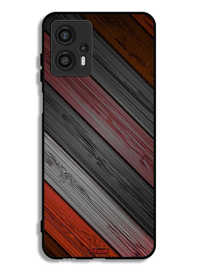 Tolwak Motorola Moto G13 Protective Case Cover Colored Wooden Pattern - Image 1