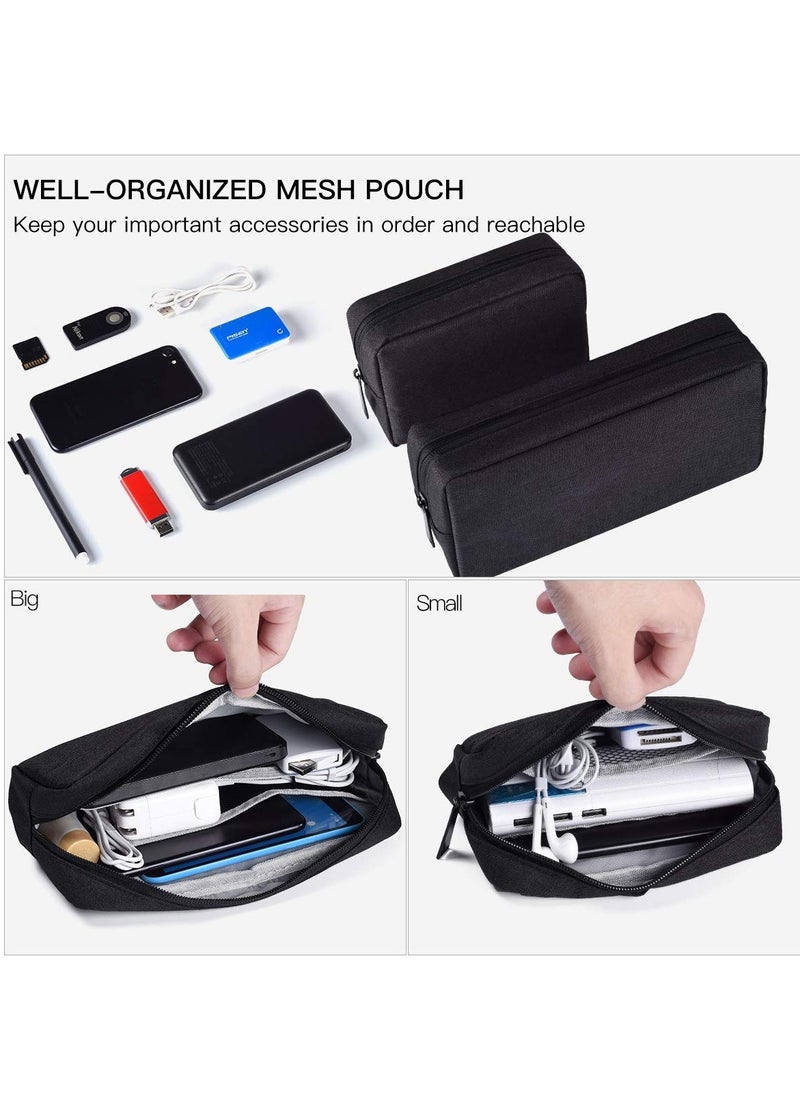 Beauenty Portable 2-Pack Electronics Organizer Case for Chargers, USB Cables, Earphones and Memory Cards, Soft Storage Bag for Travel  - Image 2