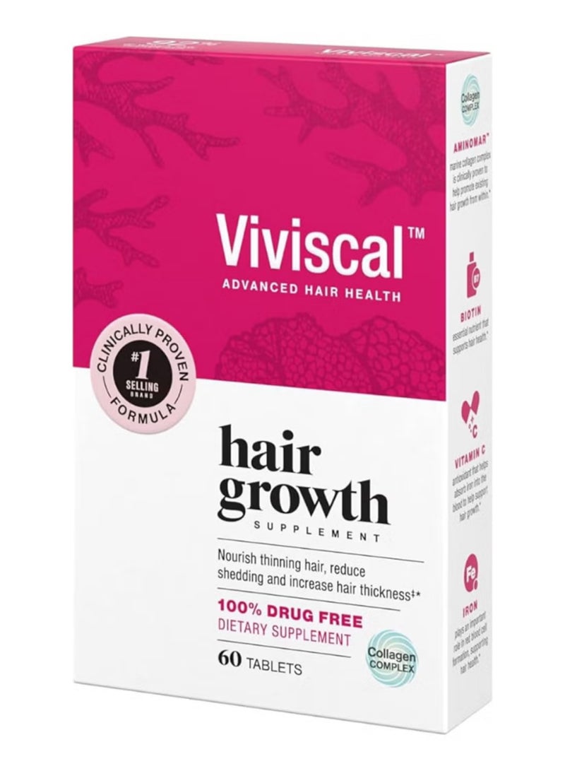 Viviscal Women's Hair Growth Supplement 60 Tablets Supports Hair Thickness, Nourishes Thinning Hair, Clinically Proven Formula - Image 2
