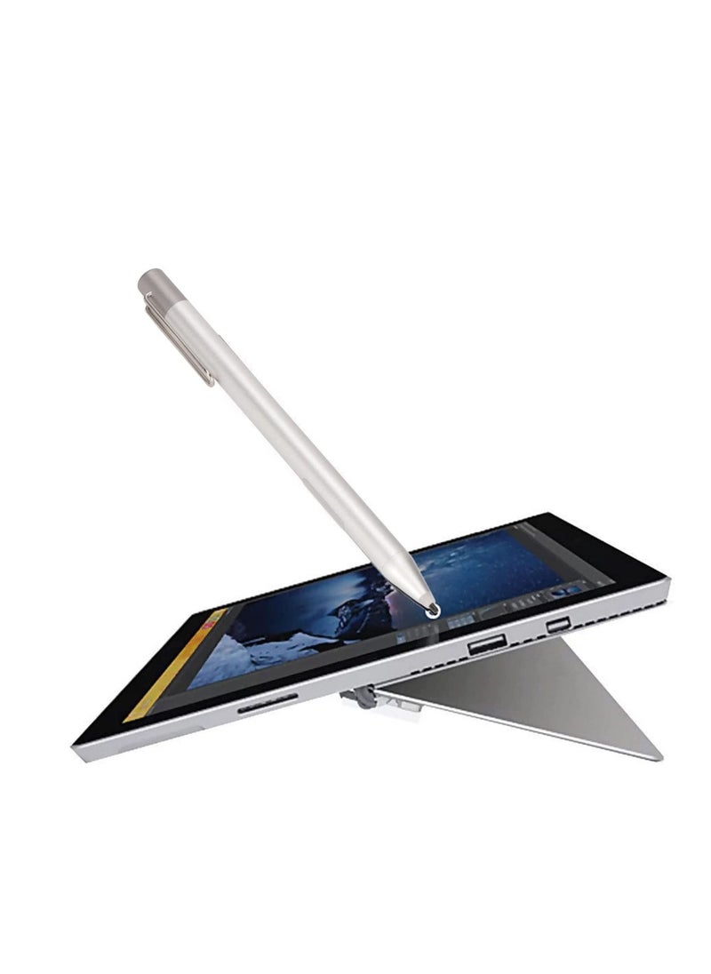 قلم ستايلس لأجهزة Microsoft Surface Pro 9/8/X/7/6/5/4/3/Surface 3/go/go 2/go 3/Book/Laptop/Studio - قلم Palm Rejection لأجهزة Windows وHP وASUS - فضي