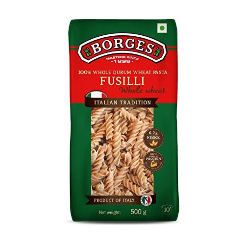 Borges High Protein, fiber, Trans Fat Free and Cholesterol Free Whole Wheat Fusilli Pasta (500 grams) - Image 1